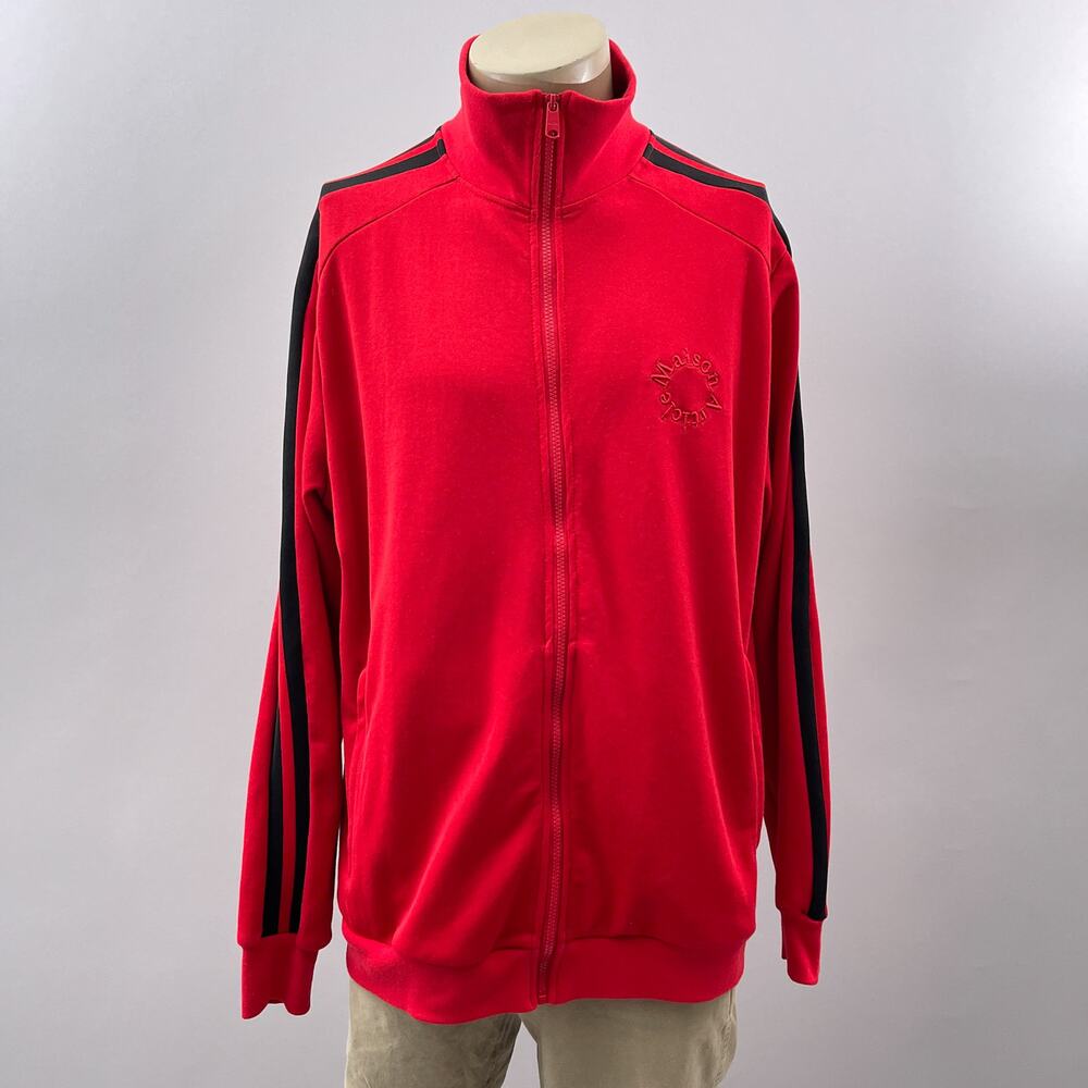 Maison Article Shoe Palace Jacket Men 3XL Track Red Black Stripe Full Zip Logo